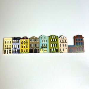 SET OF 8 1990 “Rainbow Row” Charleston, SC Wood Houses SHEILA'S Collectables